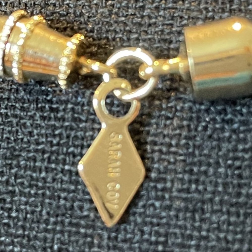 Vintage 1970s SARA COV Necklace 16” Gold Tone Classic Retro Jewelry - Picture 7 of 8